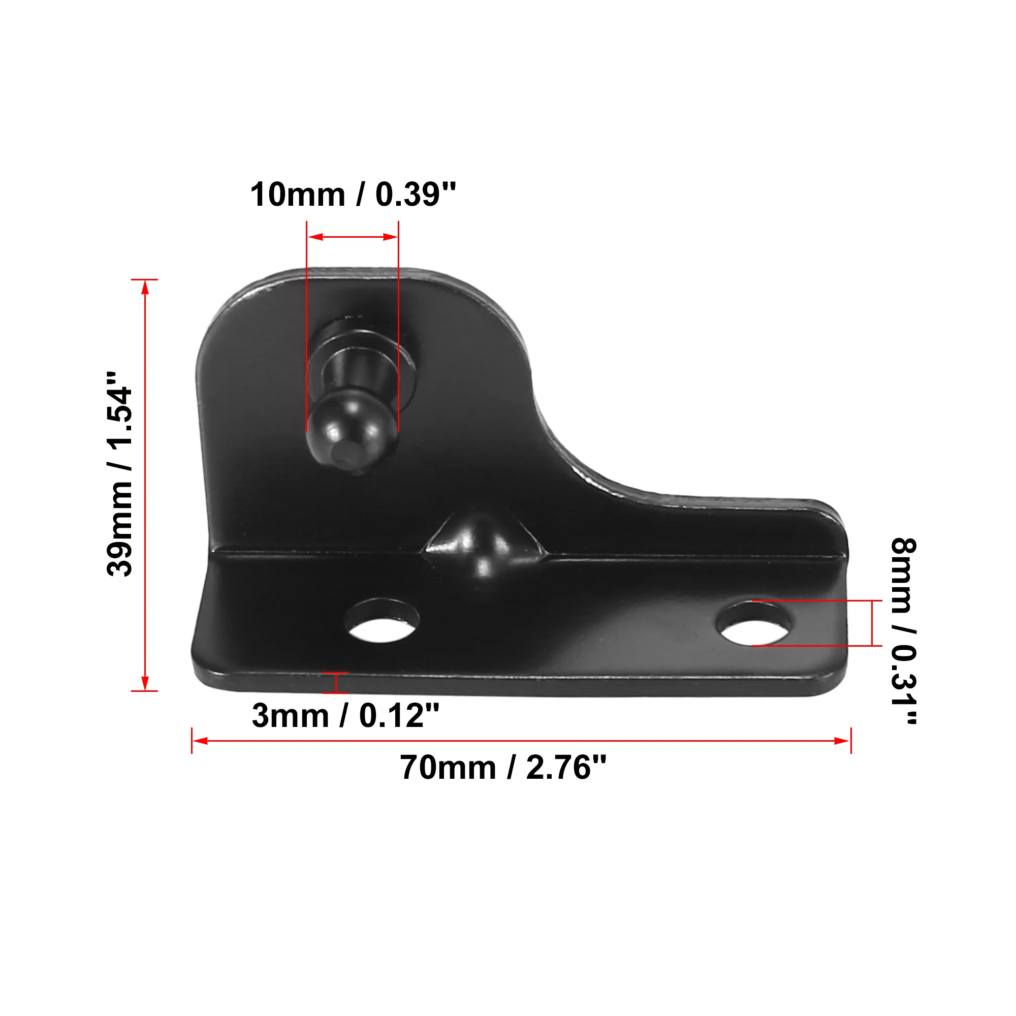 X Autohaux 1 Set Car Ball Studs Shock Mounting Brackets for Gas Struts Shocks Bracket with Screws 70x24x39mm