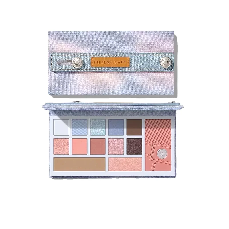 

Hxl Denim Holiday Eye Shadow Comprehensive Plate Blush Repair Highlight Makeup Palette