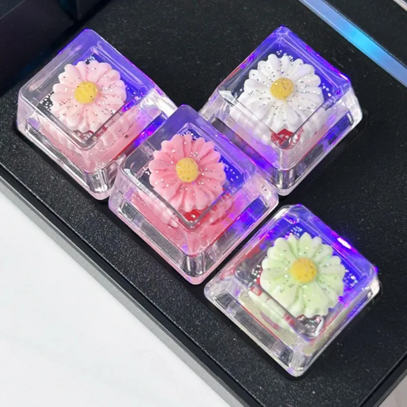 Elegant Flower ESC Keycap DIY Personalized Translucent Game Keycaps MX Switch Mechanical Keyboard Key Cap Birthday Gift