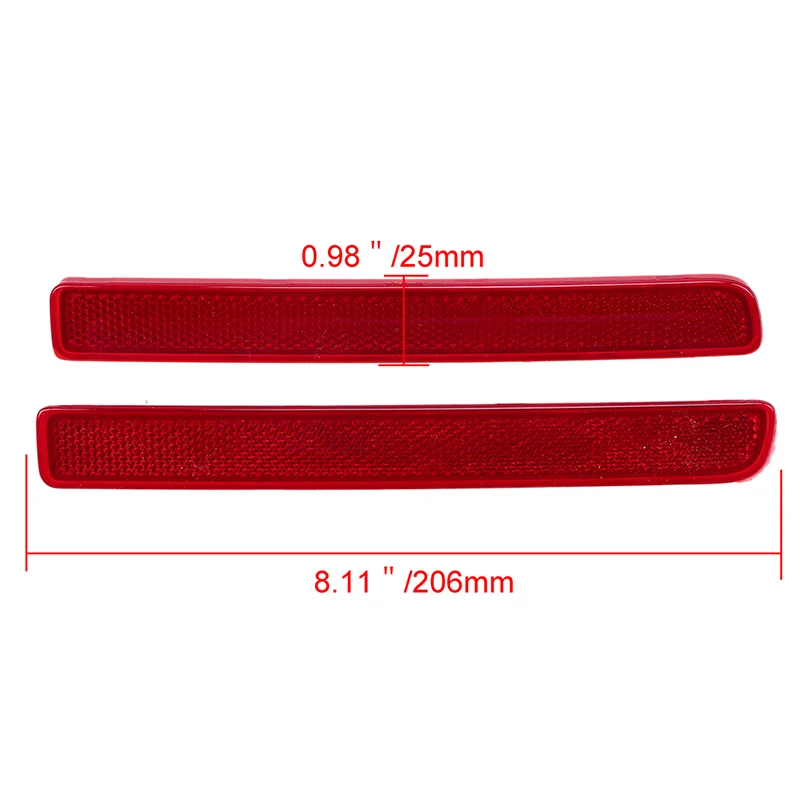 POSSBAY Car Red Lens Reflector Rear Bumper Light Lamp Cover for Land Rover Discovery 3 /Range Rover Sport Reflective Stickers