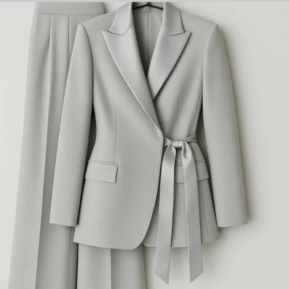 Customzied Women's Suits Blazer Fashion Peak Lapel Skinny Office Lady Outfits Formal Female 2 Piece Jacket Pants Full Sets