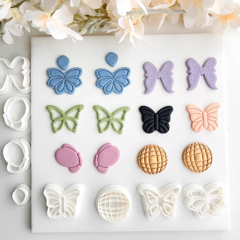 6pcs/set Butterfly Geometry Soft Pottery Polymer Clay Cutter Mini Butterfly  Pattern DIY Ceramic Jewelry Pendant Making Molds