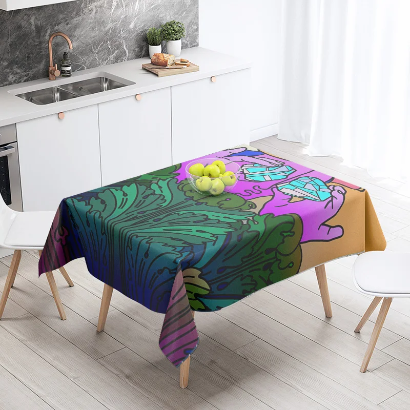 Morandi color ins style tablecloth abstract line art design cafe Scandinavian style decorative rectangular tablecloths
