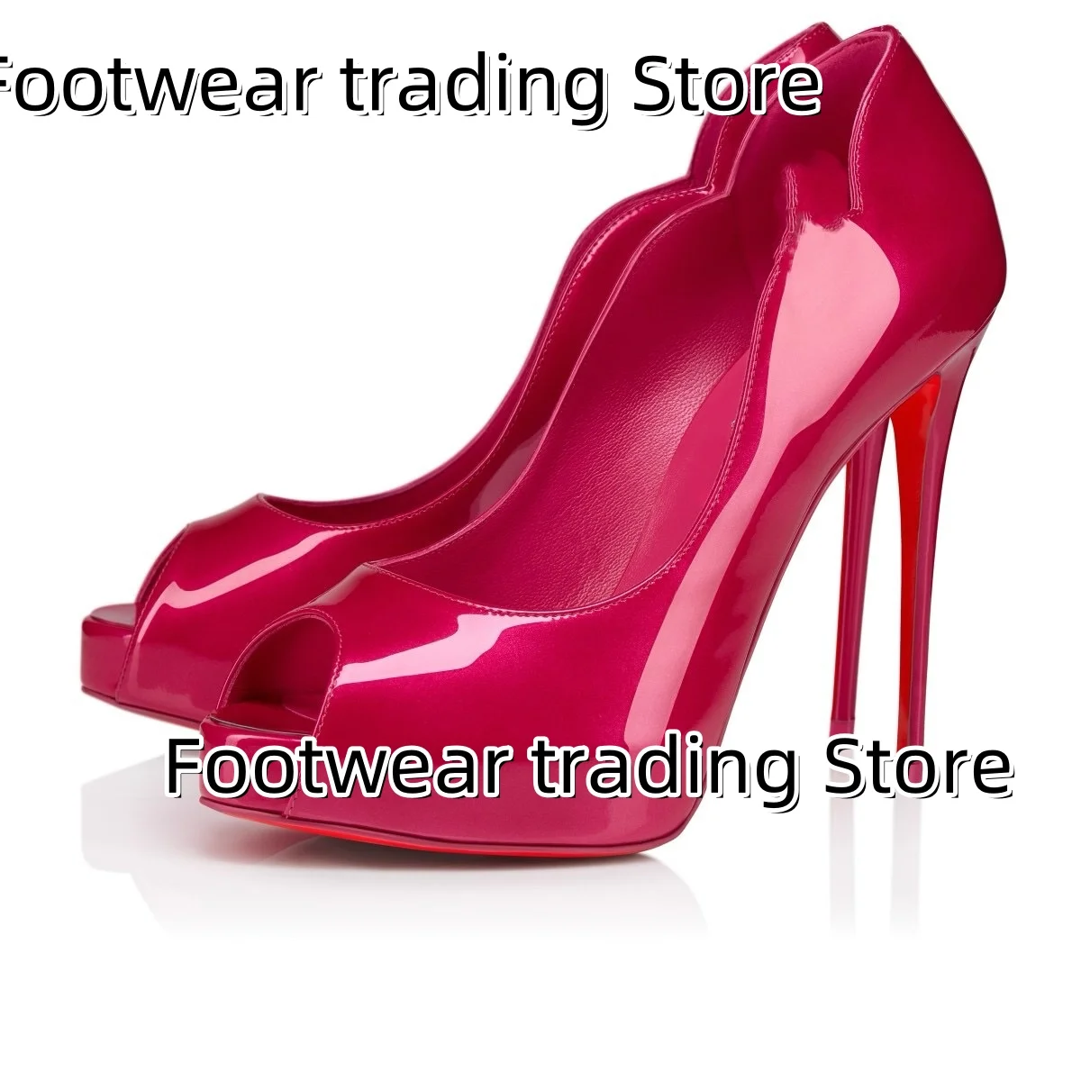 

Hot Chick Platform Patent Leather Stiletto Sandals Sexy Peep Toe High Heels Large Size Sexy Party Women's Shoes Sandalias Mujer