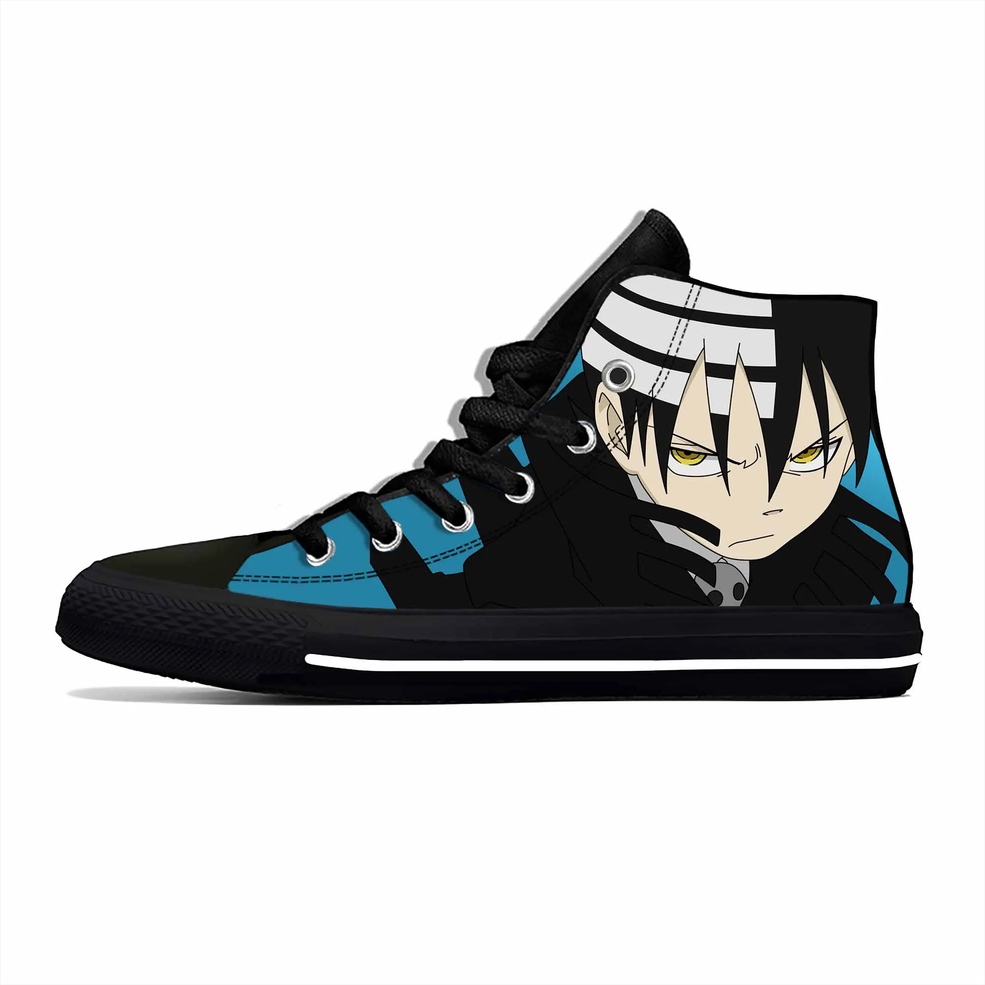 Hot Japanese Anime Manga Soul Eater Death the Kid Casual Cloth Shoes High Top Lightweight Breathable 3D Print Men Women Sneakers