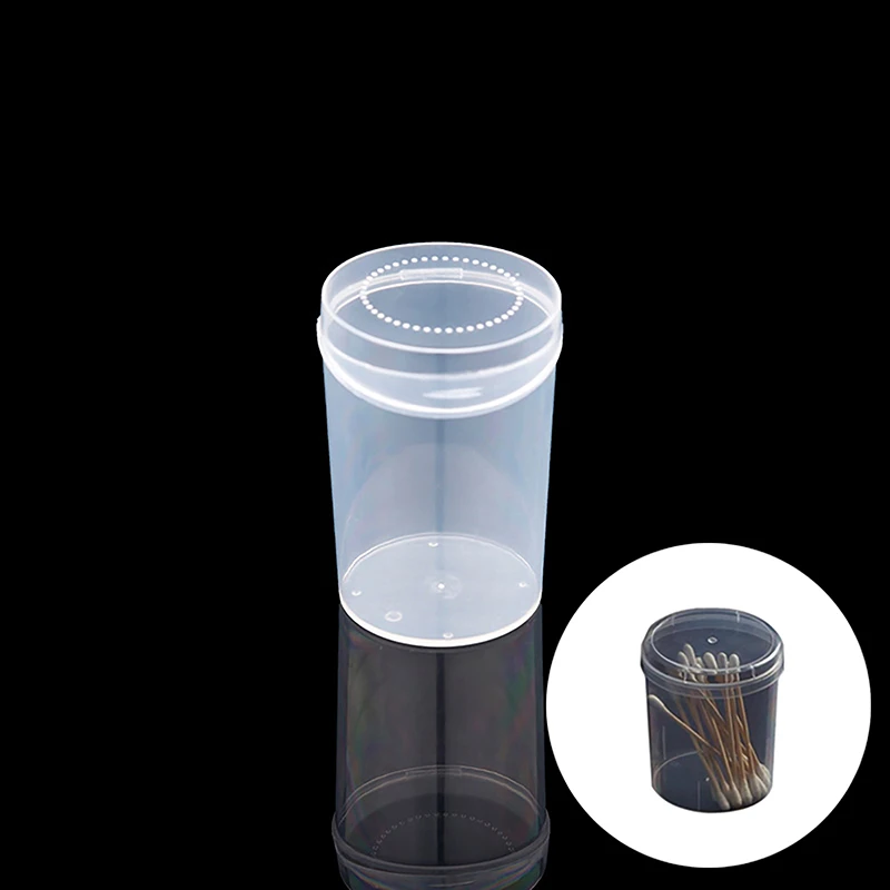 Transparent Plastic Cotton Buds Storage Box Desktop Dust-Proof Makeup Removal Cotton Lipstick Cosmetics Storage Organization