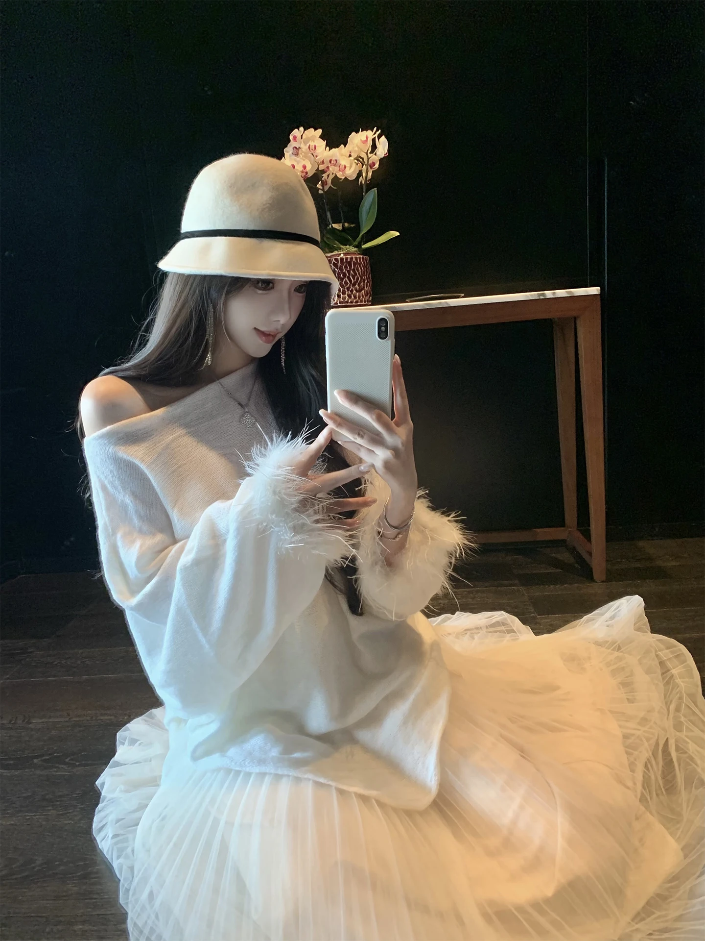 

J Studio Women's Loose Knitted Sweater Casual Comfortable plus Size Meat Concealing Two Colors Not Piy about Figure