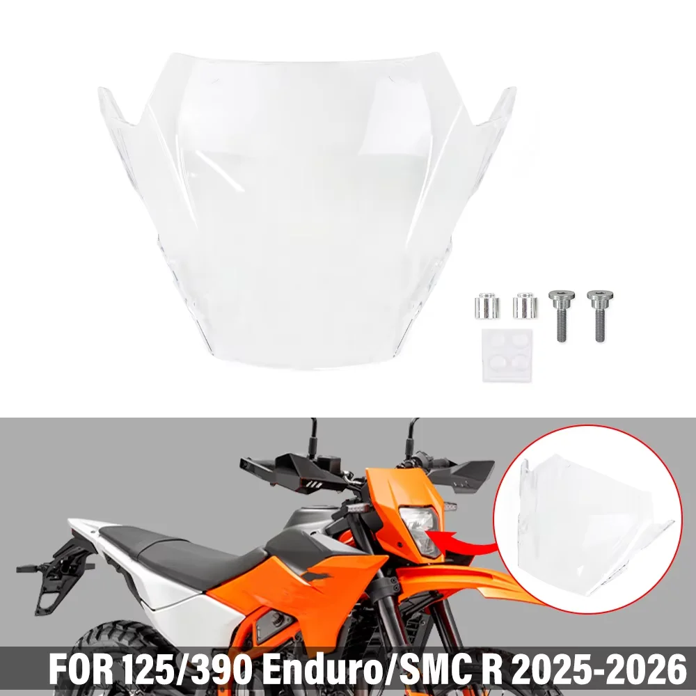 Motorcycle Accessories Headlight Protector FOR 390/125 Enduro R/SMC R 2025-2026 Head Lamp Lens Cover Transparent Guard Shield