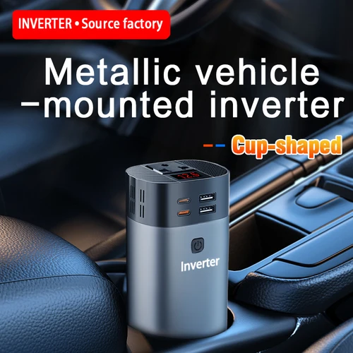 Imagen 2 del producto Inversor de corriente alterna para coche de 200W, convertidor DC12V a AC110V AC220V, USB-C PD30W, USB QC3.0, puerto de carga rápida, adaptador de cargador de vehículo