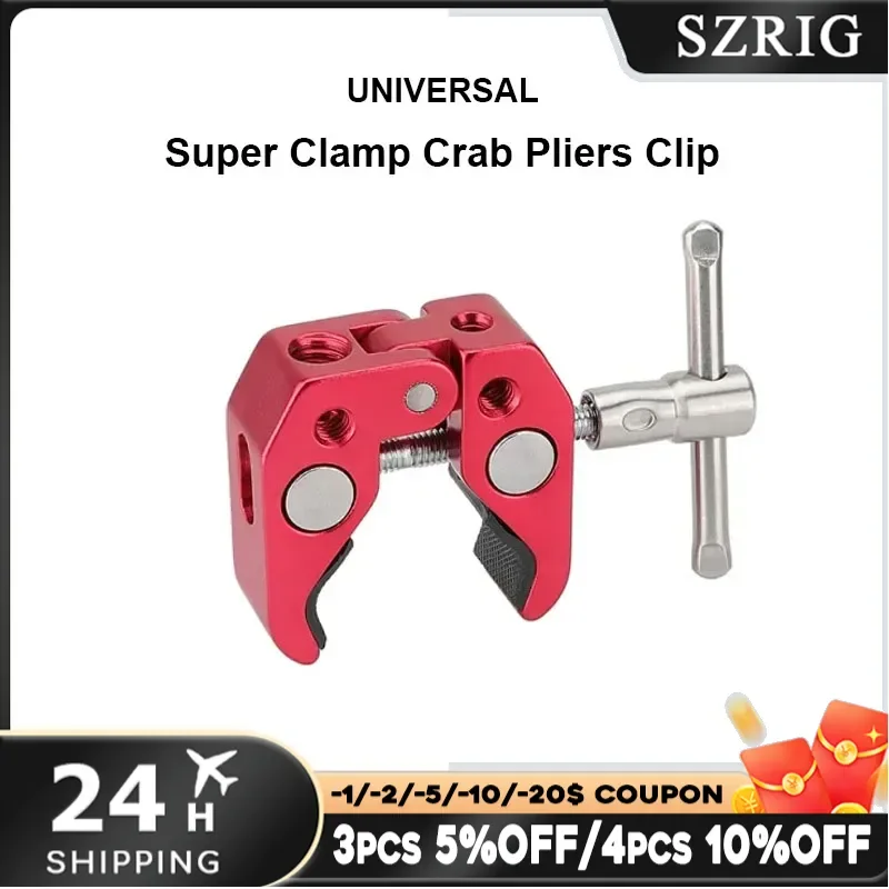 SZRIG Super Clamp Crab Pliers Clip Magic Friction Arm Magic Arm With 1/4Inch Mount Points For DSLR Camera Studio Accessories