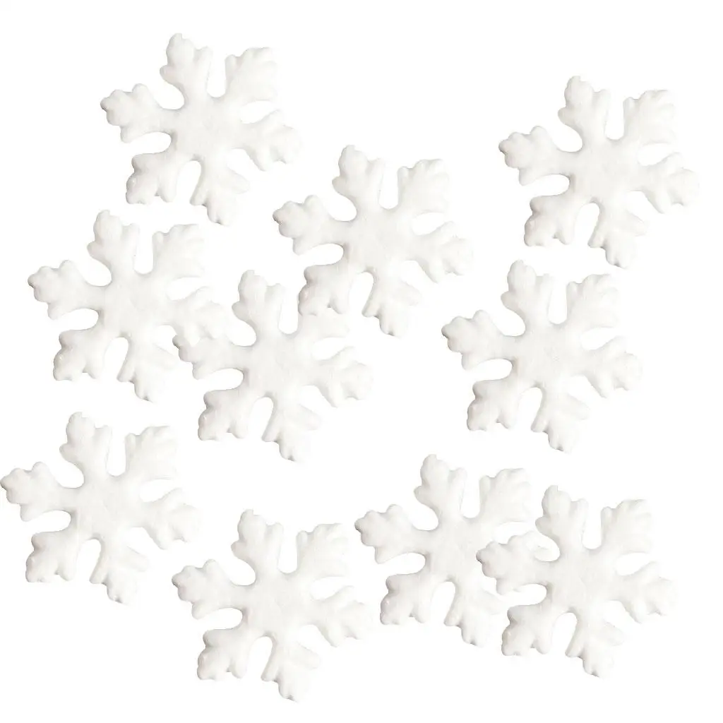 10pcs 15cm Snowflake Hanging Styrofoam Foam Ornaments Xmas Tree Party Decor