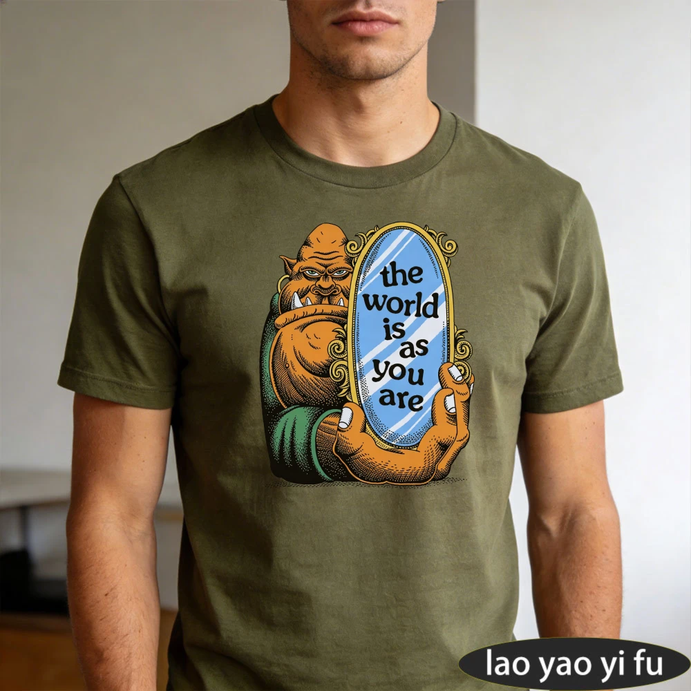 Feelings Are Just Visitors Abstract Eye Doodle Men Summer Cotton T Shirt Spiritual Minimal Trendy Street Tee