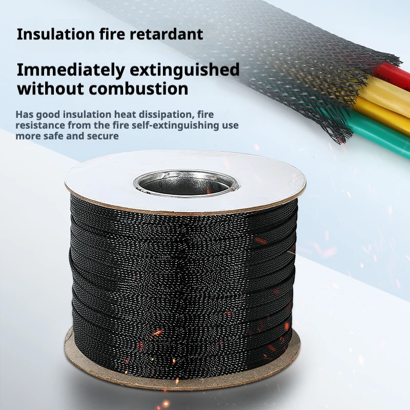 

Braided Cable Sleeve 10mm 12mm 14mm 16mm PET Expandable Cover Insulation Nylon Sheath Wire Wrap Protection