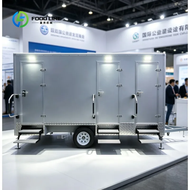 Custom Mobile Portable Toilet Restroom Trailer, Luxury Outdoor Portable Bathroom for Park Public Commercial Use