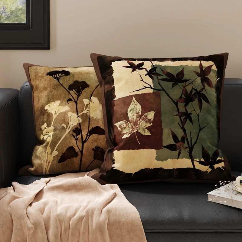 Retro Mid-Century Sofa Pillowcase with Core Living Room Sofa Back Bedroom Decorative Pillow Removable And Washable Lumbar Sup...