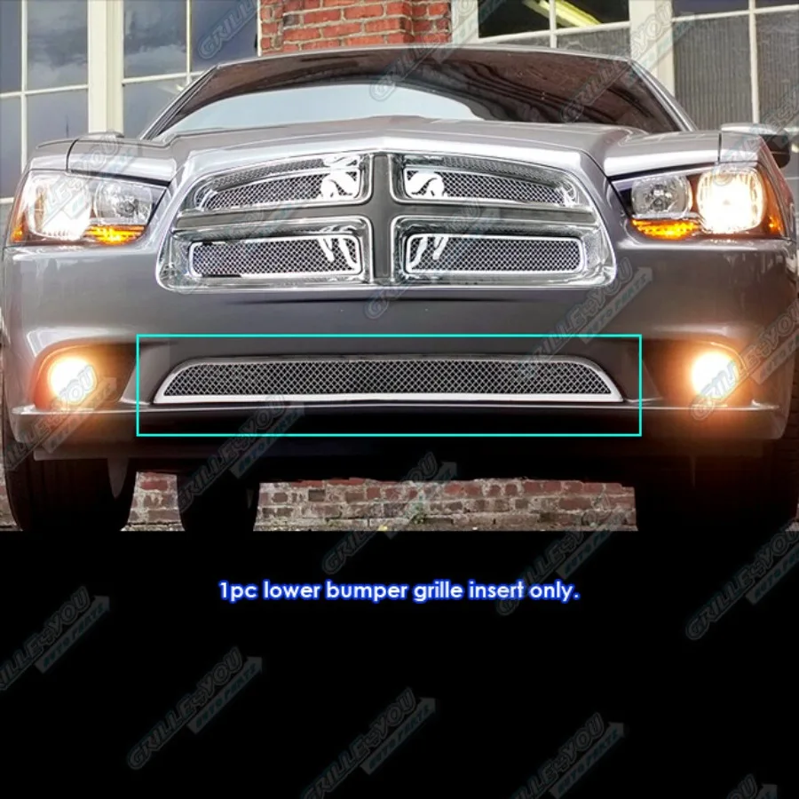 

Подходит для Dodge Charger 2011-2014, нижний бампер, вставка решетки из нержавеющей хромированной сетки