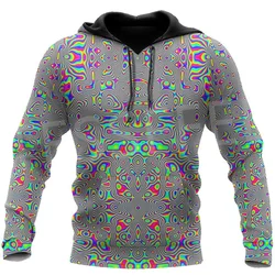 Tessvel-Sudadera con capucha para hombre y mujer, jersey de manga larga con estampado 3D de hipopótamo, tatuaje psicodélico, ropa de calle informal, X14