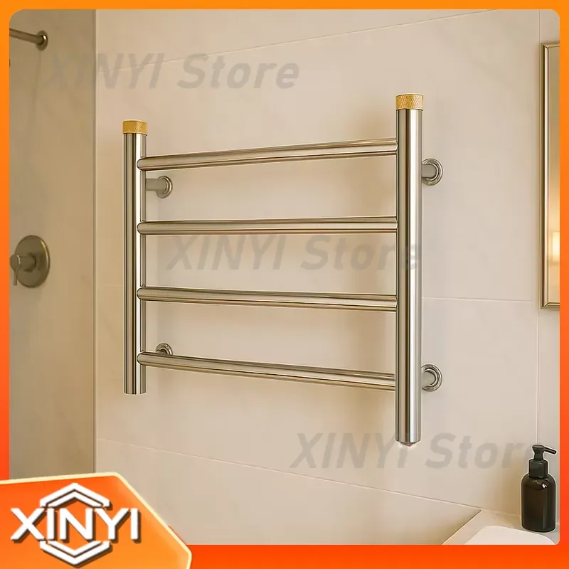 UV Electric Towel Warmer for Stainless Steel Small Bathroom Heater with Shelf Timer for Hotel Home Use Towel Dryer Wall