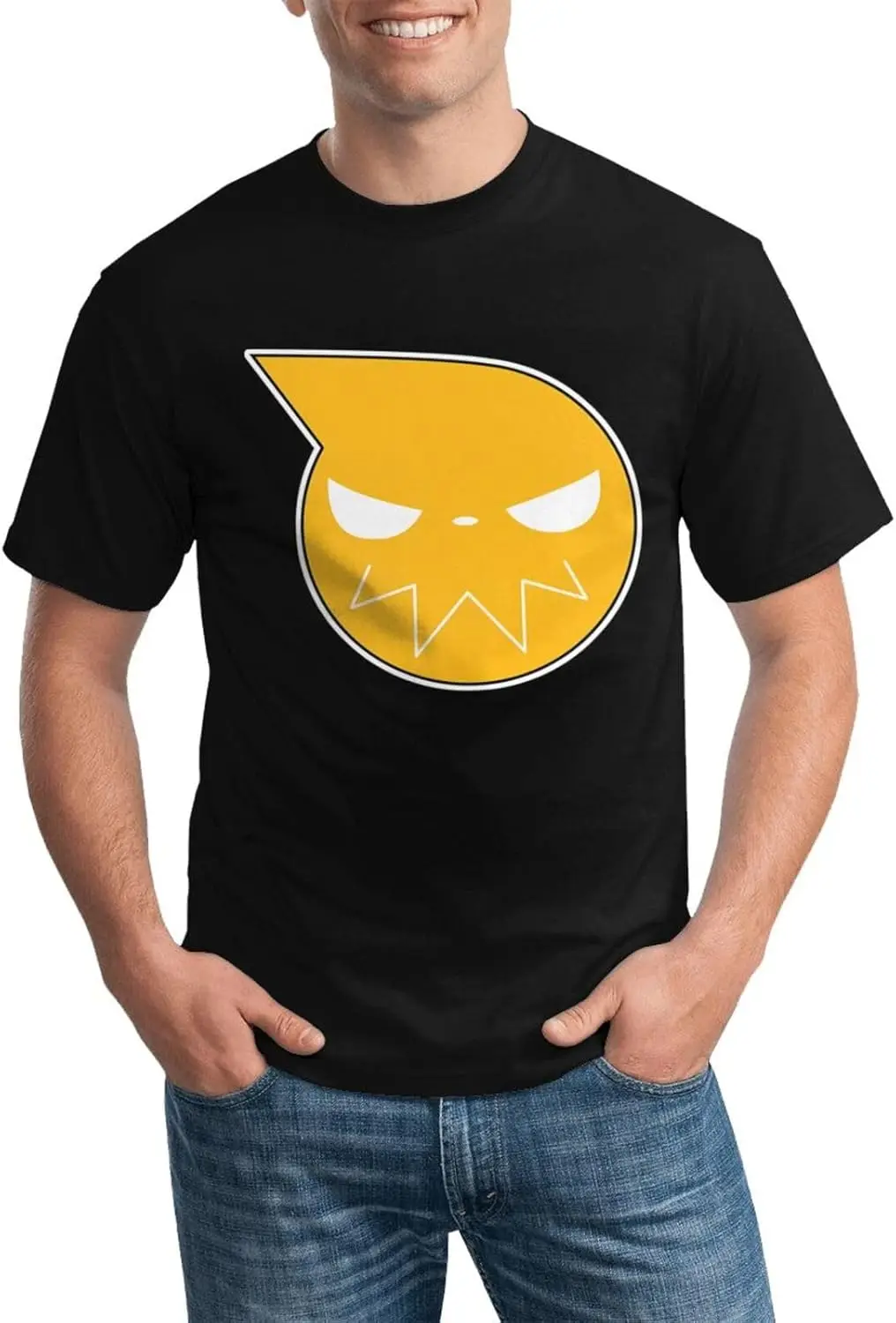 

Рубашка Soul Anime Eater, мужская дышащая футболка с короткими рукавами и рисунком, модные футболки с круглым вырезом, топ