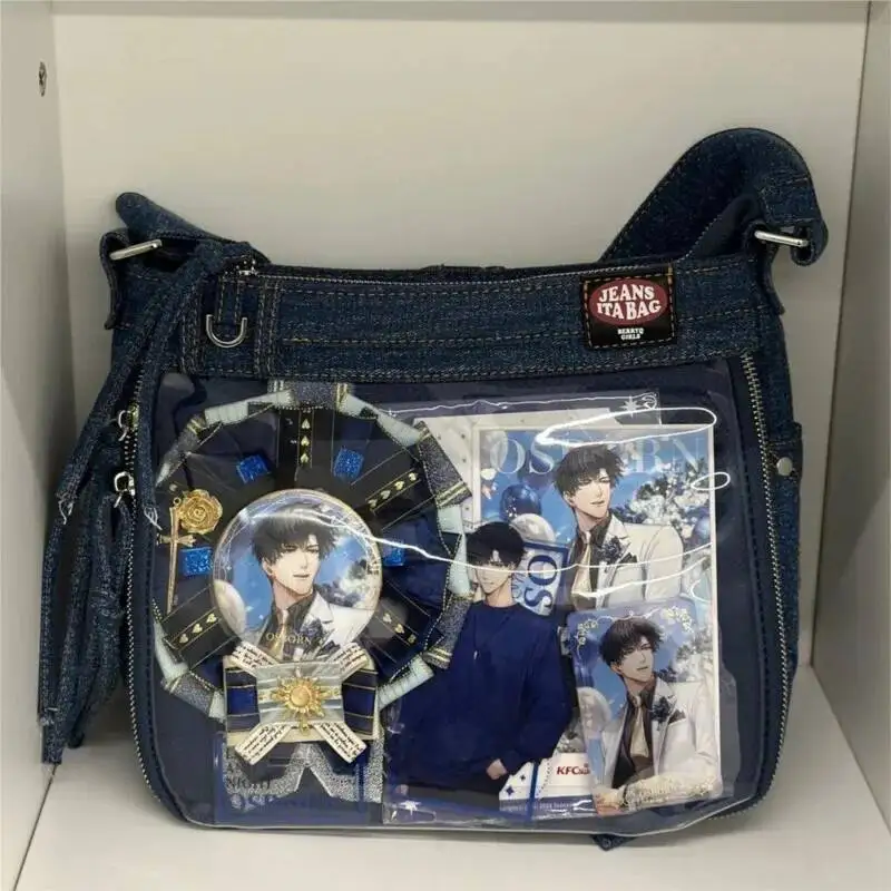 Bloom Haruku Denim Ita Women Sweet Cool Transparent Messenger Bag Purse Ladies Jk Uniform Casual Crossbody Bags 2025