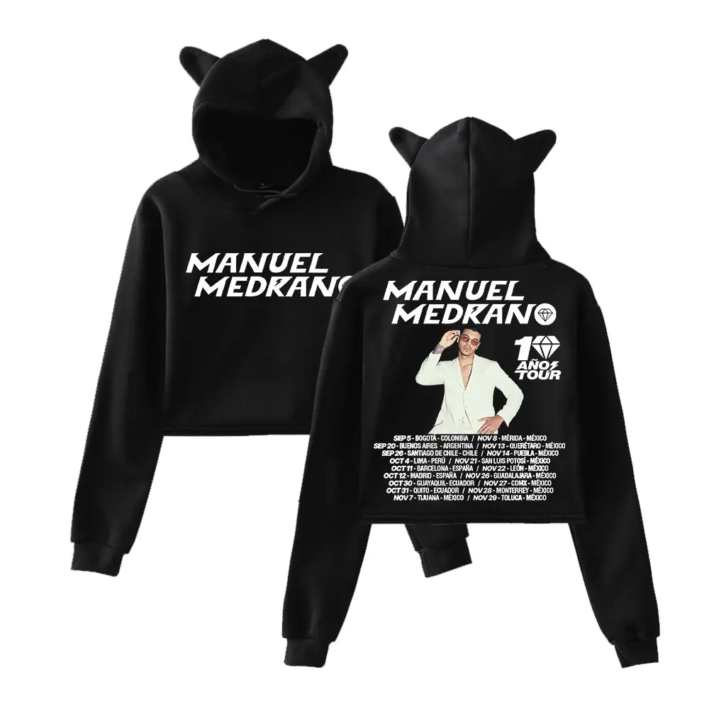 مانويل ميدرانو 10 أنوس جولة ميرش بلوفر أنيق أنثى آذان القط هوديي بلوزات طويلة الأكمام الملابس النسائية