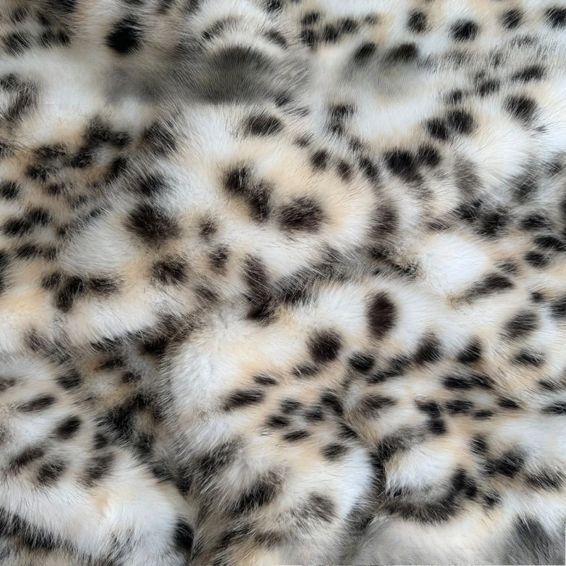 2cm High-grade Imitation Mink Leopard Fur Plush Fabric Large Fur Animal Clothing Fabric Casual High Street Lady Loose Outwears