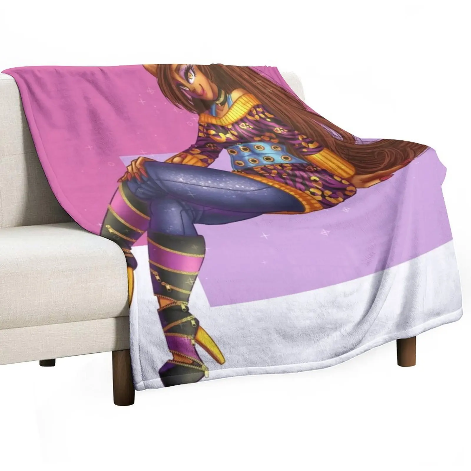 Clawdeen Wolf Throw Blanket Manta ligera y acogedora para viajes, camping, picnic