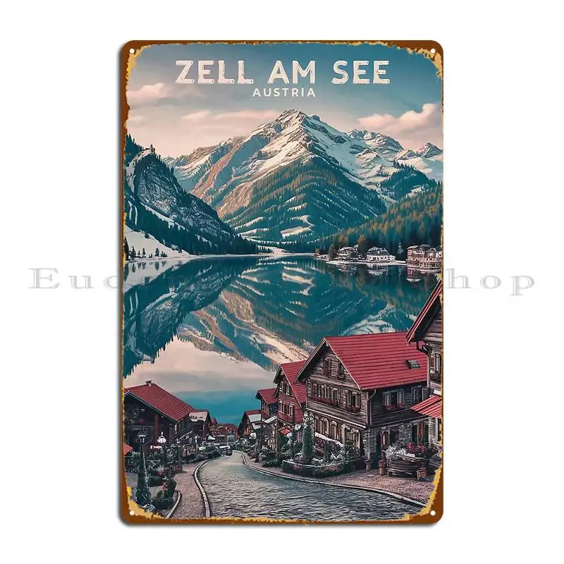 Zell Am See Austria Metallschild Wanddekoration Pub Eisen Küche Garage Blechschild Poster