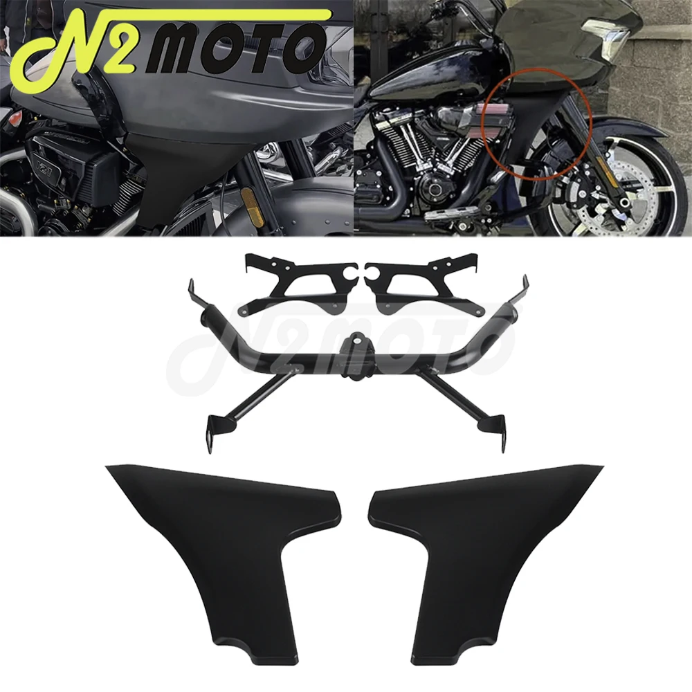 For Harley Touring CVO Road Glide ST FLTRXSTSE 2024 FLTRXSE 2023-up Motorcycle Black Side Fairing Cover Panel Holder Bracket Kit