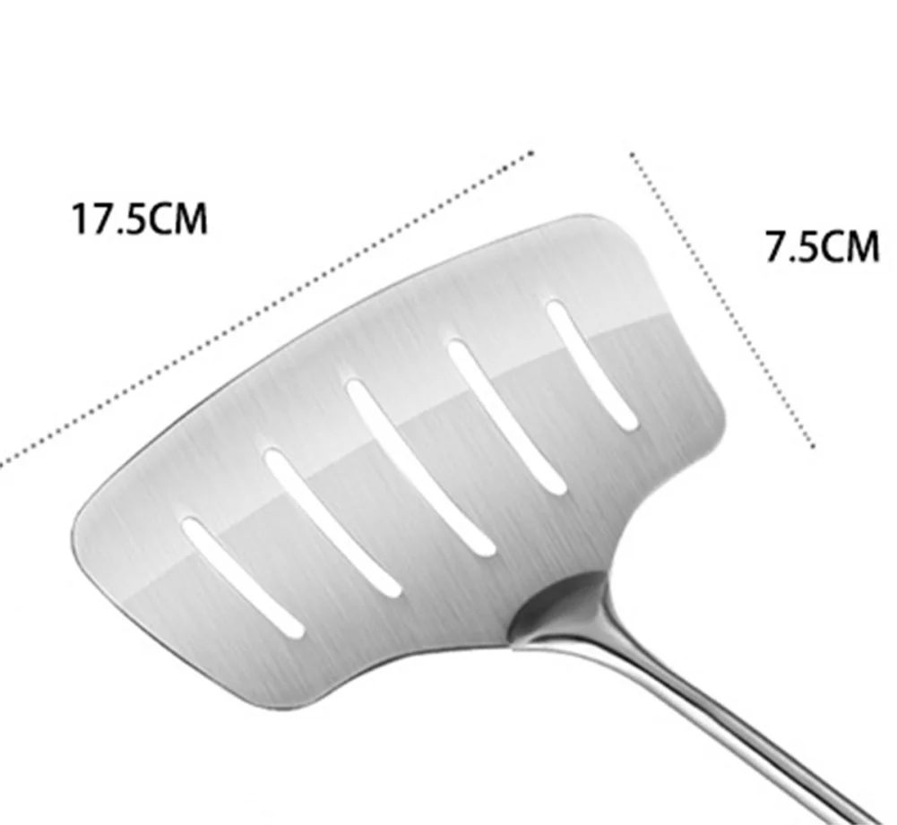 Spatule à poisson en acier inoxydable, lame large, tourneur de cuisine fendu avec poignée de degré de chaleur pour tourner