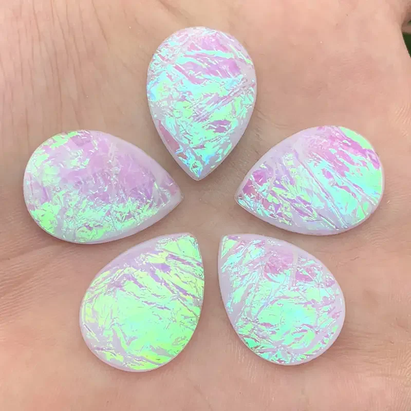 DIY 18*25mm Flat back Resin Tear drop Stones and crystals Rhinestone applique DIY Wedding Dress Beads 12pcs HE75