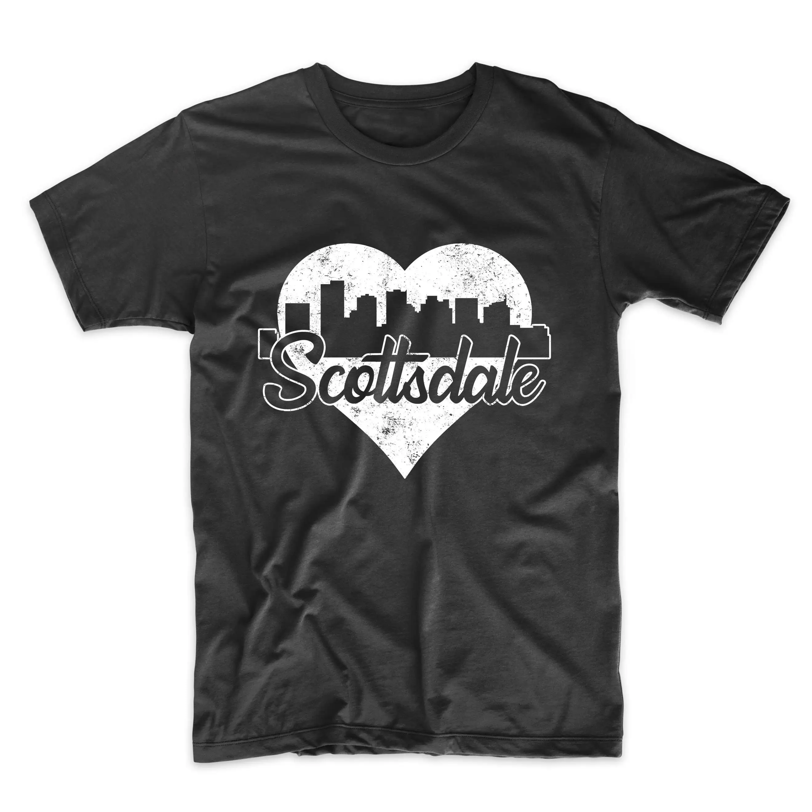 Men'S Scottsdale T Shirt Retro Arizona Skyline Heart Distressed