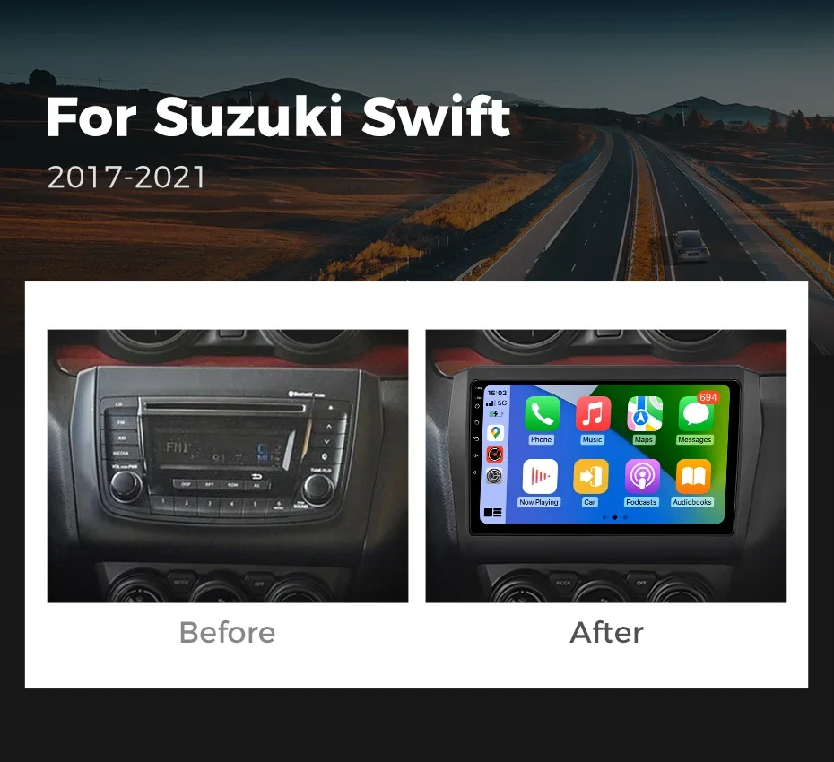 Android 14 Carplay DSP Car Radio For Suzuki Swift 2016 2017 2018 2019 2020 2021 Navigation Multimedia Player Accessories Screen