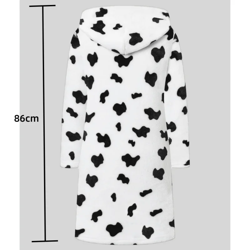 Solid color cotton home clothes with thickened cotton and warm cow nightgown