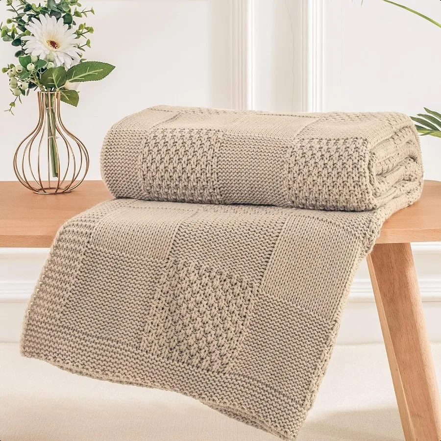 

Вязаное одеяло Классическое клетчатое одеяло для дивана Уютное теплое вязаное одеяло для кровати Диван Гостиная Декоративное Str