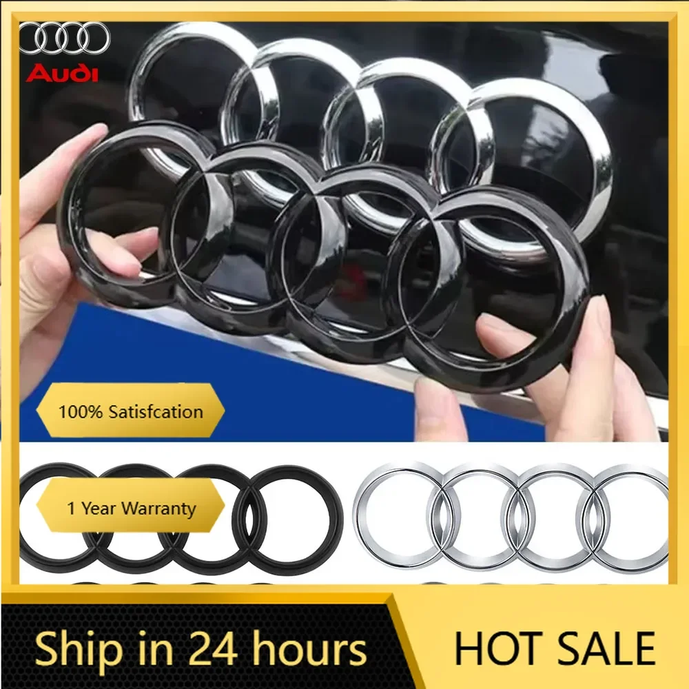 2025 حار لأودي Q3 Q5 Q5 Sportback Q3 Sportback Q7 Q8 S5 S6 S7 R8 S4 4 حلقة ABS غطاء السيارة الجبهة بونيه شواء الخلفي الجذع شعار