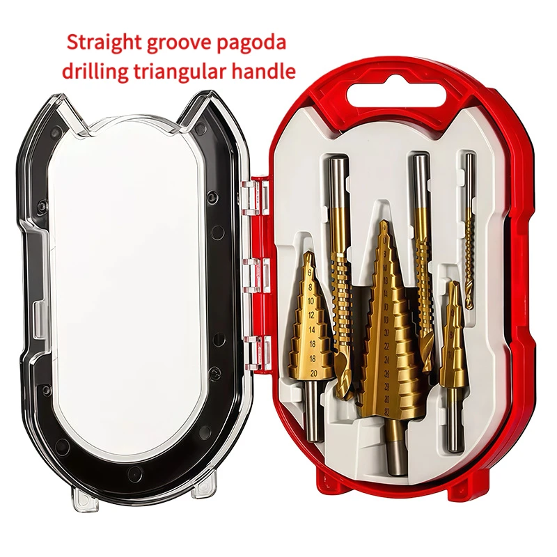 FA Titanium Coated Drill Bit Set 3 Sizes Step Drill Bits Twist Drill Bits Multi-functional Drilling Tools for Metal Wood Working