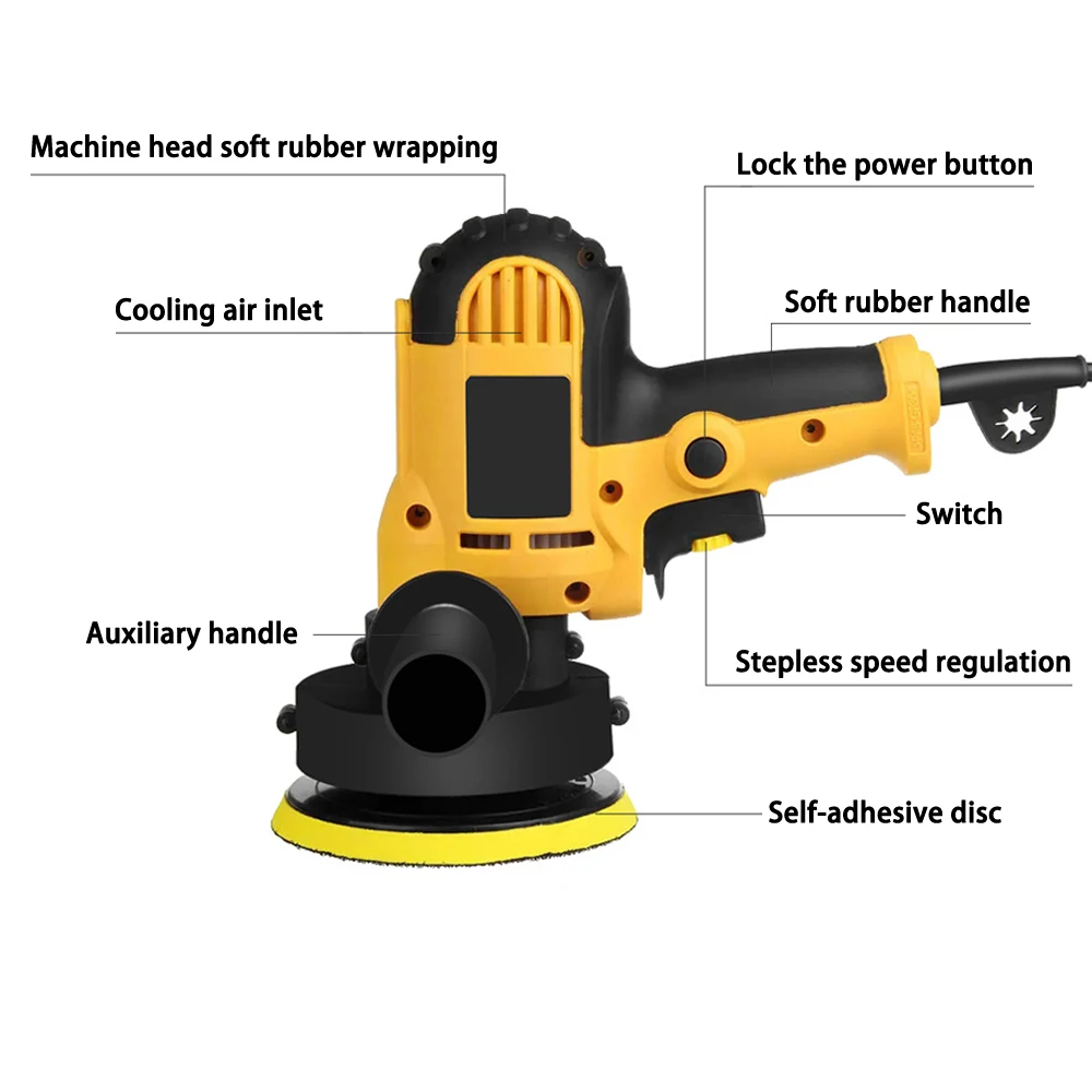 Adjustable Car Polisher Car Polishing Machine Stepless Speed Auto Polishing Machine High Efficiency Waxing Tool 220V