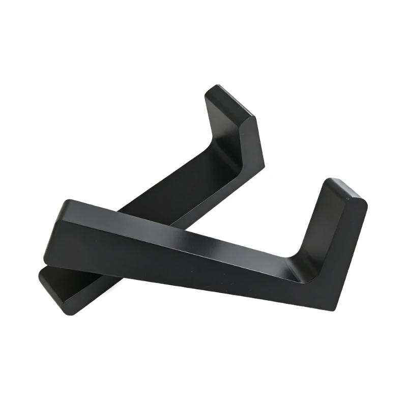 Speaker Stand Pair for Computer Desk and Study Area, Angled Plastic Support with Raised Front Lip for Home Office Use 