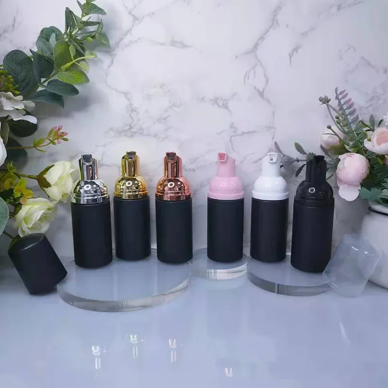 10Pcs 30ml 60ml Bright Black Plastic Foam Pump Bottle Foaming Soap Dispenser Shampoo Foam Refillable Bottle Travel Essentials