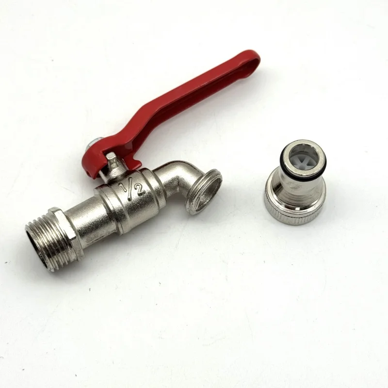 Outdoor Garden Iron Stretch Handle 1/2 * 1/2 Belt, Spout Zinc Alloy Faucet 1pcs