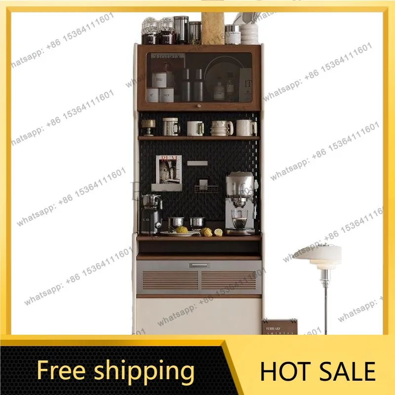 LS coffee small apartment integrated kitchen wall locker solid wood living room household locker
