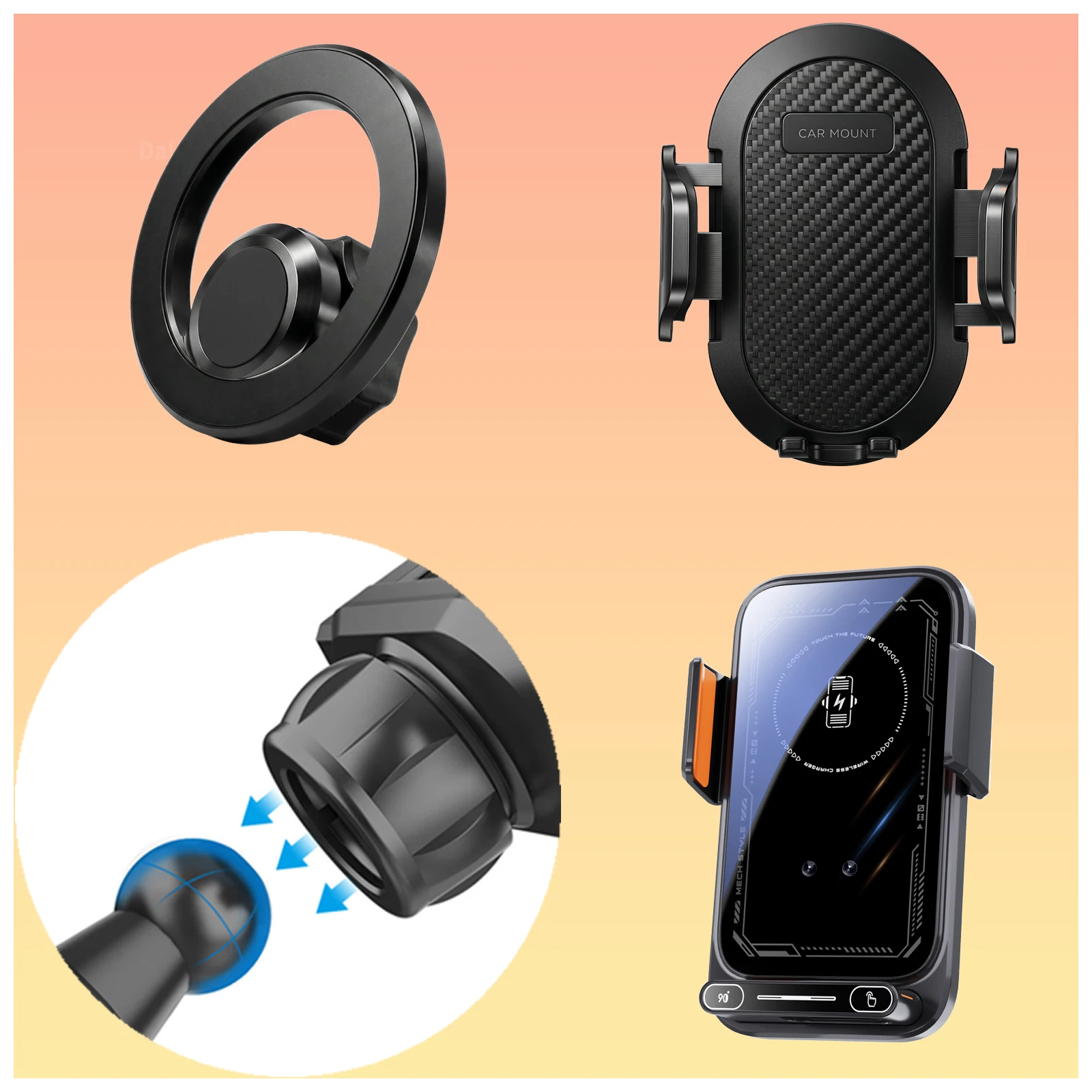 For BMW 2-Series Active Tourer 2015 2016 2017 2018 2019 Phone Holder, 2-in-1 Holder & Base Kit, Clip-On Design Phone Mount Base - view 4
