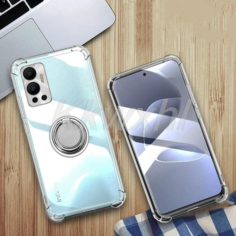 ل انفينيكس الساخن 12 2022 X6817 Hot12 InfinixHot12 6.82 "حامل الحلقة الخلفية قوس جراب هاتف غطاء أصلي مقاوم للصدمات #2