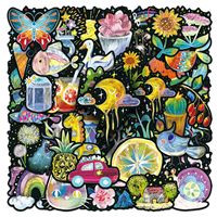 10/50PCS Children's Fun Doodle Cartoon Cute Hand-painted Watercolor Style Decorative Waterproof Stickers Kids Toy