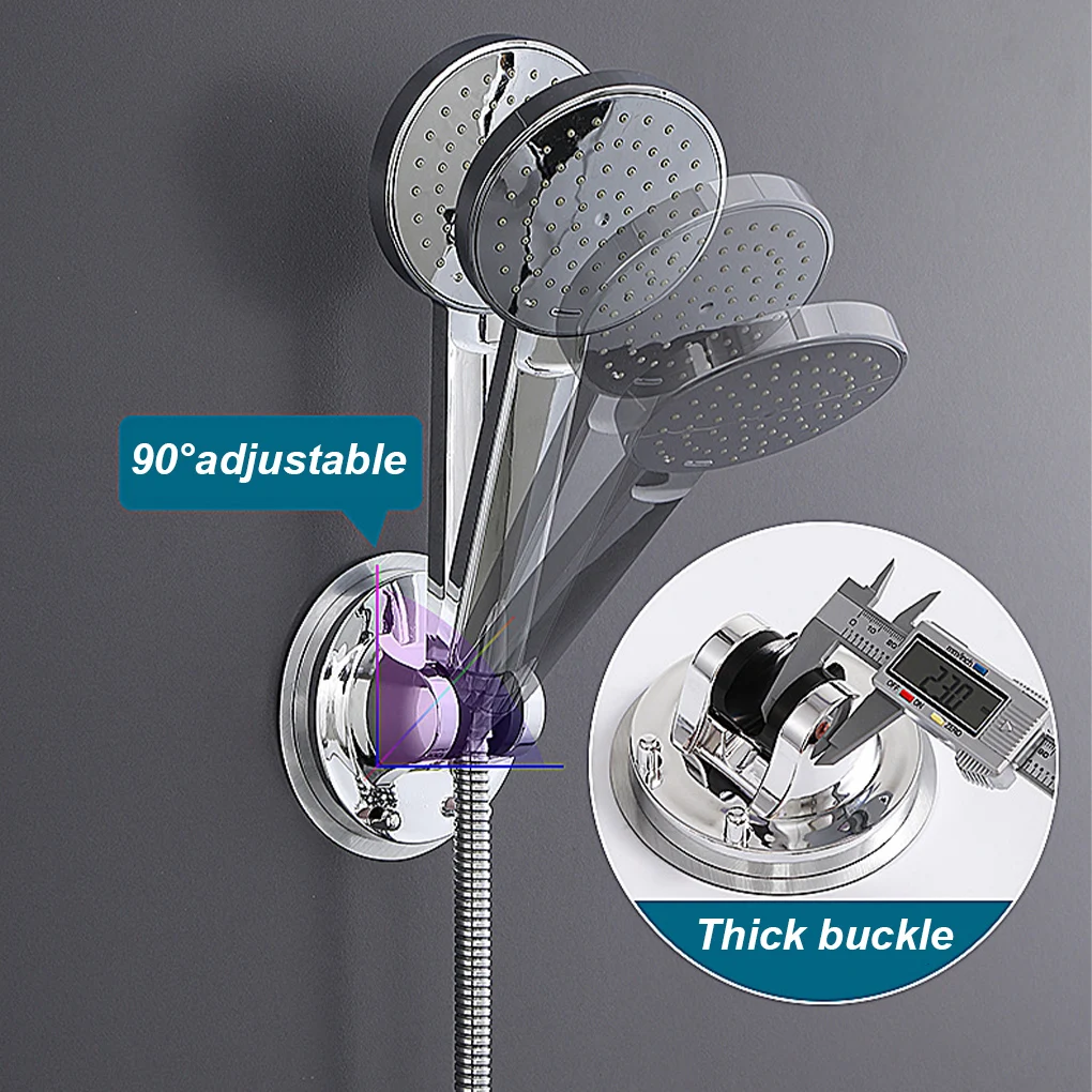 Shower Holder Silver Wall Mount Sticky Shower Bracket Showerhead Holder Round Sprayer Rack Bathroom Accessories Support Douche