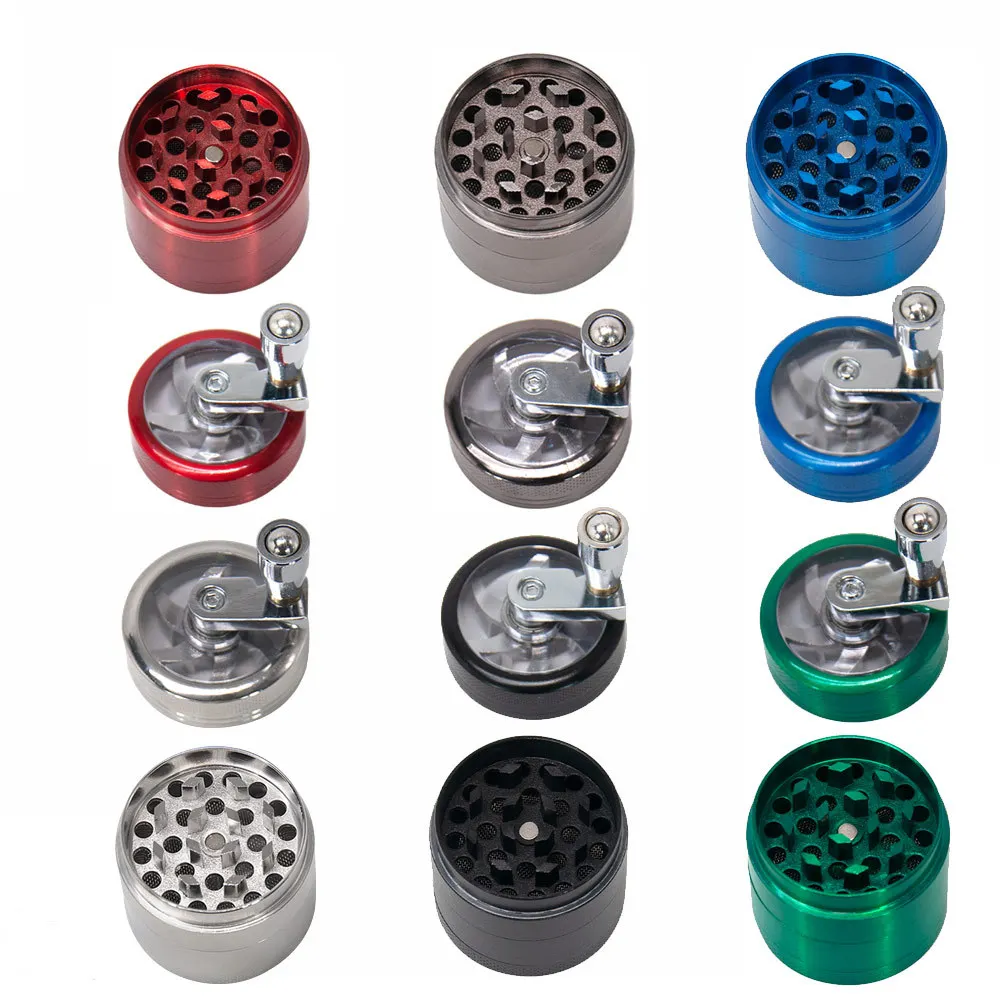 Herb Tobacco Grinder 4 Layers Herb Crusher Machine Herb Spice Mill Grinder Hand Muller Crank Cigar Tobacco Hand Grinder Crusher