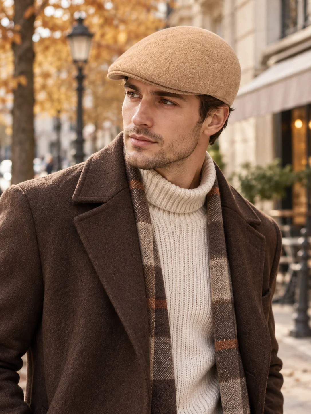 Men Wool Flat Cap Warm Thickened Ivy Hat Autumn Winter Casual Outdoor British Style Driving Golf Newsboy Cap for Men Women