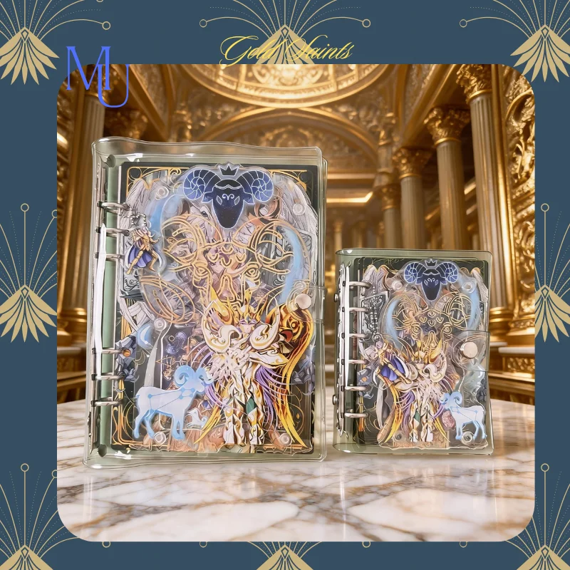 Golden Saint,Seiya, Aries, Acrylic, Shaker Notebook, Fashion,Creativity, Salsa, Notepad,Collections Daily Use,and Birthday Gifts