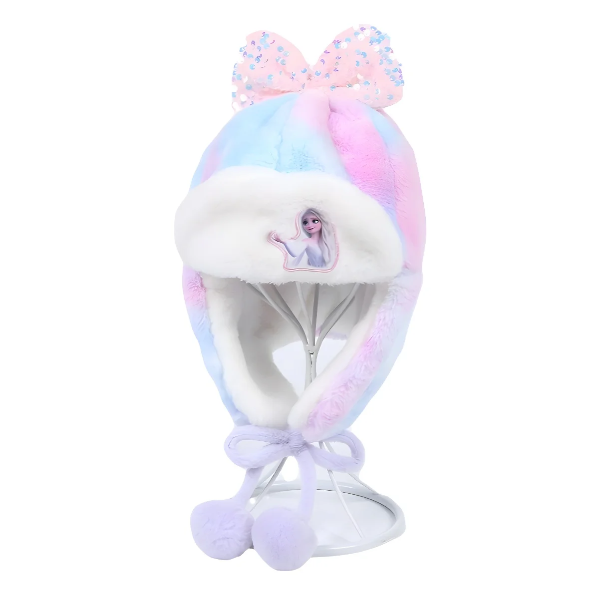 

Шапка Miniso Disney Frozen, детская шапка Lei Feng для девочек, теплая флисовая осенне-зимняя шапка с защитой от ветра и ушей Aisha